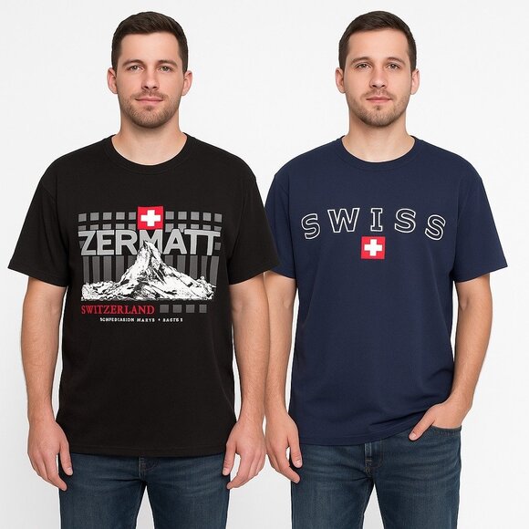 Lot of 2 Splash Arts Switzerland Souvenir T-Shirts – XXL – Zermatt Matterhorn & - Picture 8 of 8